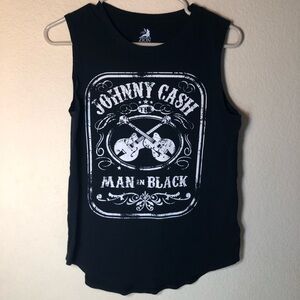 Johnny Cash 'The Man in Black' Black Graphic Muscle Tee, Like New, Small